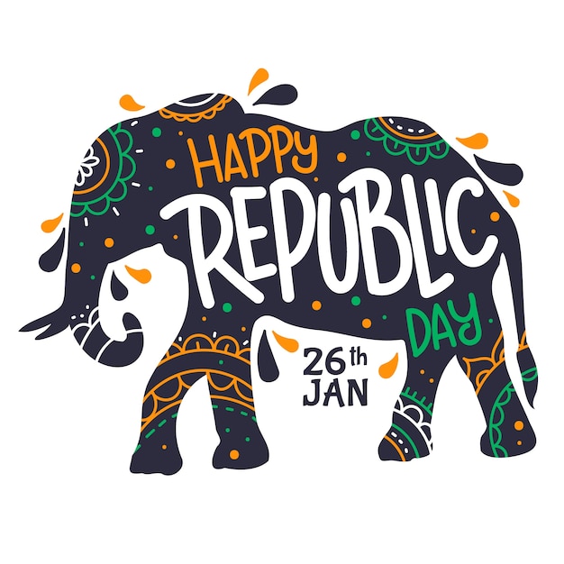 Gratis vector hand getekend indiase republiek dag concept