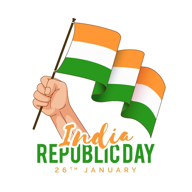 Gratis vector hand getekend indiase republiek dag