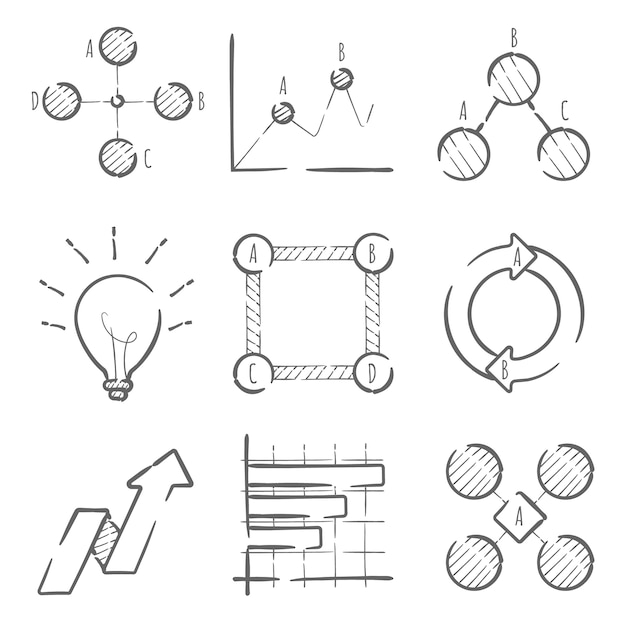 Hand getekend infographic elementen collectie