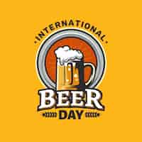 Gratis vector hand getekend internationale bier dag concept