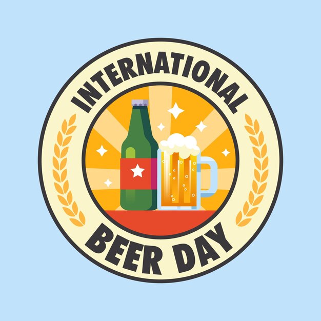 Hand getekend internationale bier dag concept