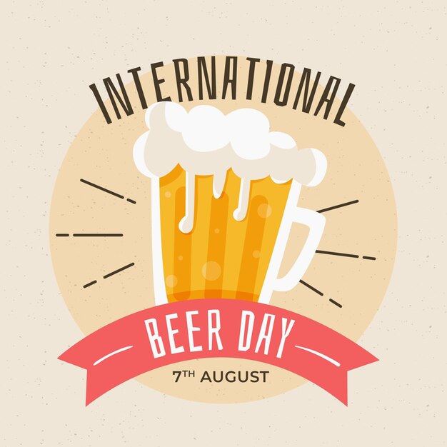 Gratis vector hand getekend internationale bierdag