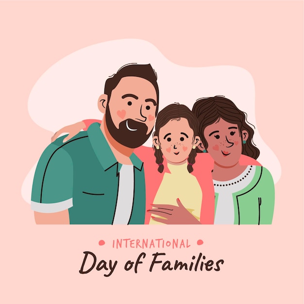 Hand getekend internationale dag van gezinnen illustratie