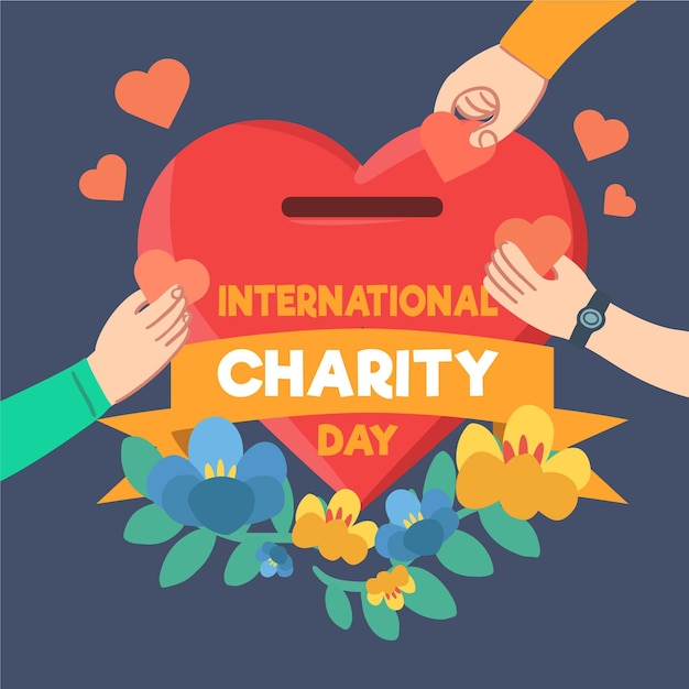 Hand getekend internationale dag van liefdadigheid