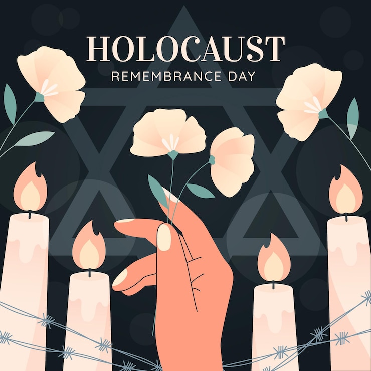 Gratis Vector hand getekend internationale holocaust herdenkingsdag