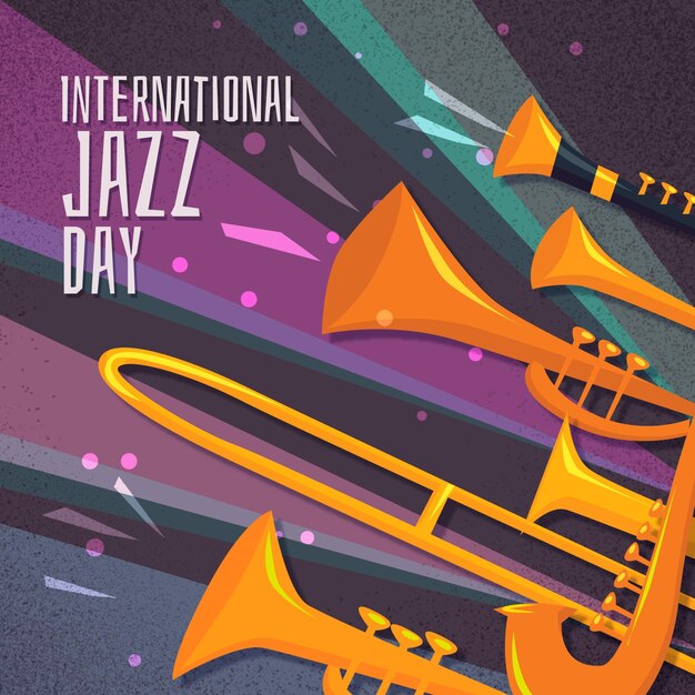 Hand getekend internationale jazzdag illustratie