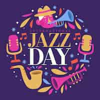 Gratis vector hand getekend internationale jazzdag