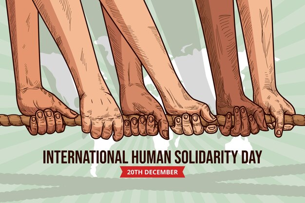 Gratis vector hand getekend internationale menselijke solidariteit dag achtergrond