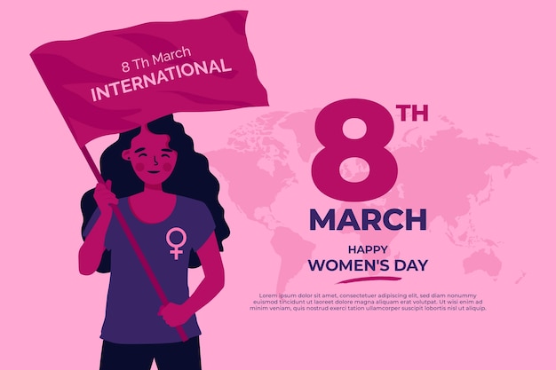 Hand getekend internationale Vrouwendag illustratie