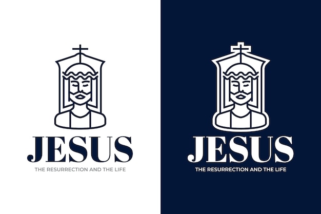 Gratis vector hand getekend jezus logo sjabloon