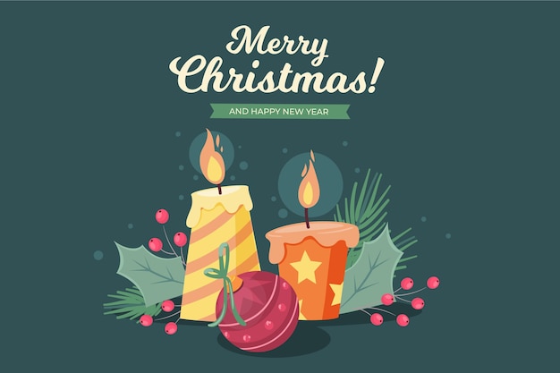 Gratis vector hand getekend kerst kaars achtergrond