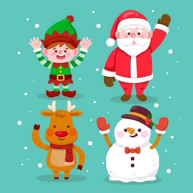 Gratis vector hand getekend kerst tekens collectie