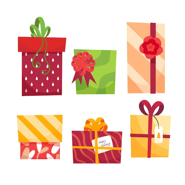 Gratis vector hand getekend kerstcadeau collectie