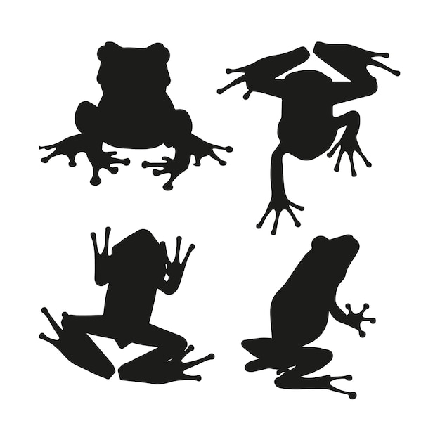 Gratis vector hand getekend kikker silhouet