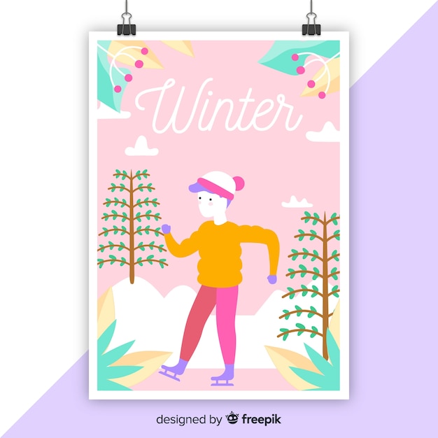 Hand getekend kleurrijke seizoensgebonden poster