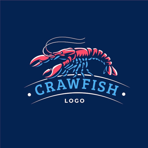 Gratis vector hand getekend langoesten logo