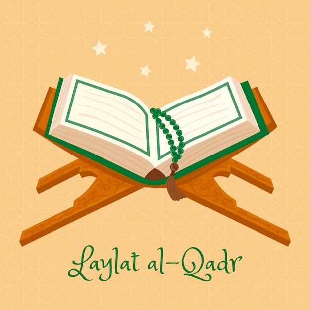 Hand getekend laylat al-qadr illustratie