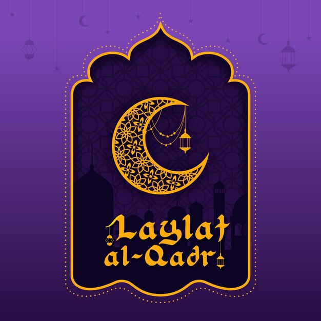 Hand getekend laylat al-qadr illustratie