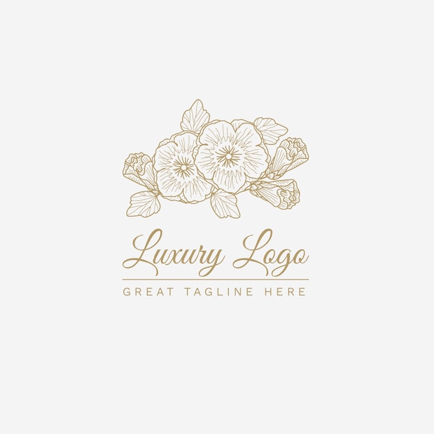 Gratis vector hand getekend luxe logo sjabloon