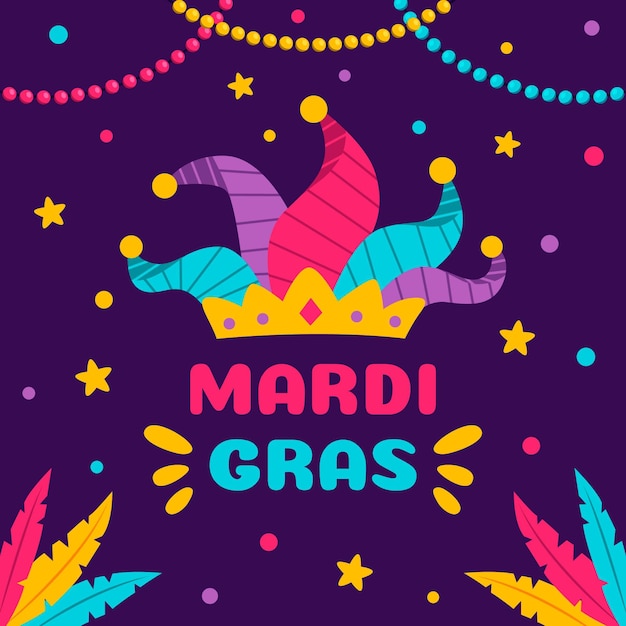 Gratis vector hand getekend mardi gras carnaval