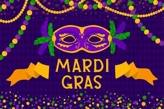 Gratis vector hand getekend mardi gras concept