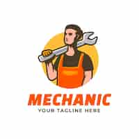 Gratis vector hand getekend mechanisch reparatie logo-ontwerp