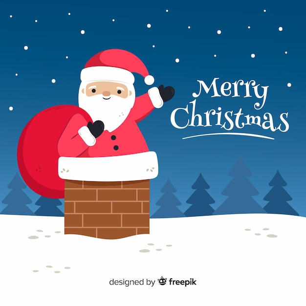 Gratis vector hand getekend merry christmas achtergrond