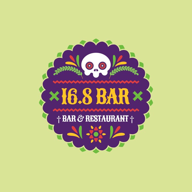 Hand getekend Mexicaans bar-logo