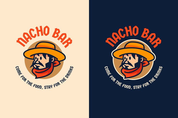 Hand getekend Mexicaanse bar logo sjabloon