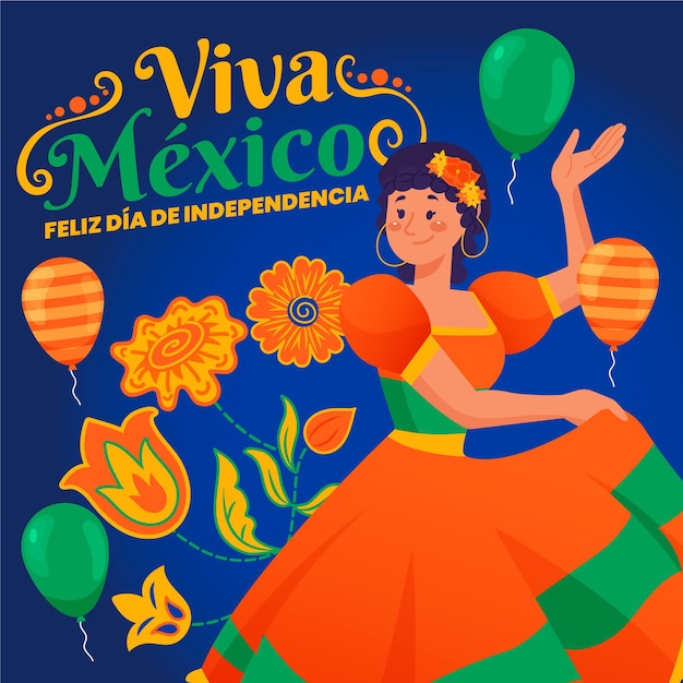 Hand getekend Mexico onafhankelijkheidsdag