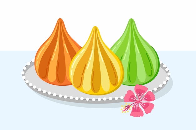 Gratis vector hand getekend modak illustratie