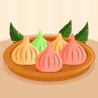 Gratis vector hand getekend modak illustratie