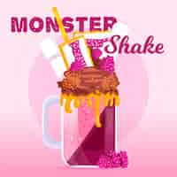 Gratis vector hand getekend monster shake