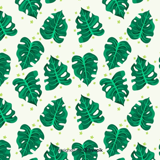 Hand getekend monstera laat achtergrond