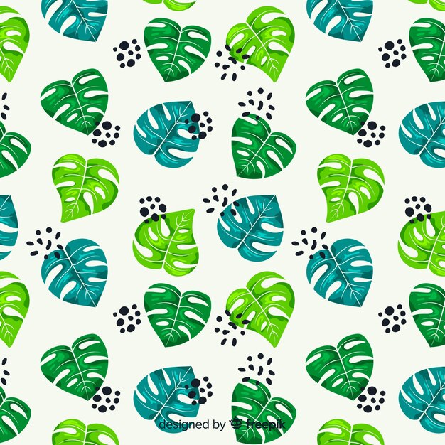 Hand getekend monstera laat achtergrond