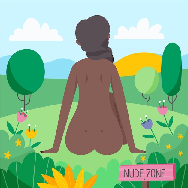 Gratis vector hand getekend naakt zone concept