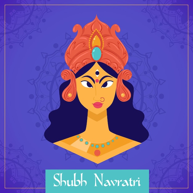 Gratis vector hand getekend navratri achtergrond