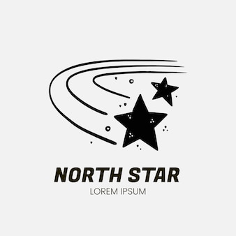 Hand getekend north star-logo