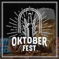 Gratis vector hand getekend oktoberfest belettering op foto