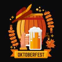 Gratis vector hand getekend oktoberfest evenement bier illustratie