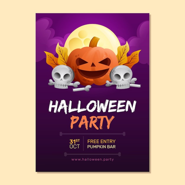 Hand getekend ontwerp halloween party poster