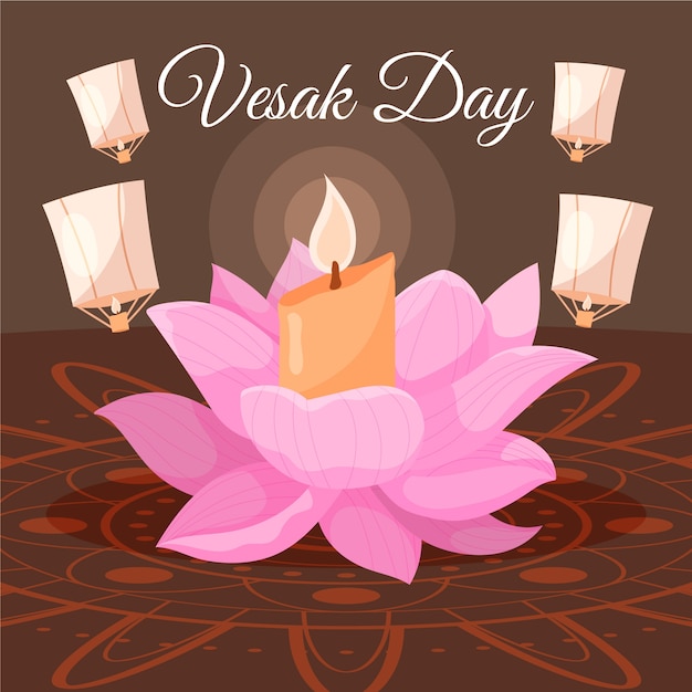 Gratis vector hand getekend ontwerp vesak