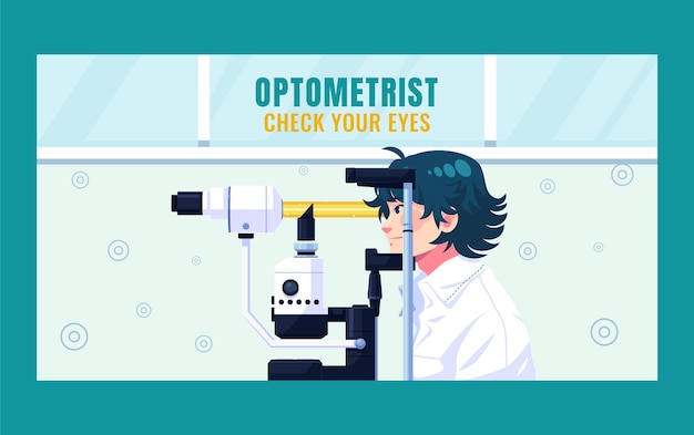 Gratis vector hand getekend optometrist beroep facebook sjabloon