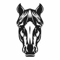 Gratis vector hand getekend paard hoofd silhouet