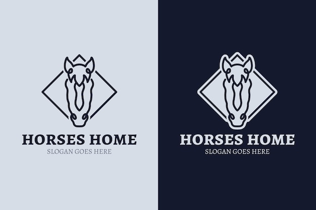 Gratis vector hand getekend paard logo ontwerp