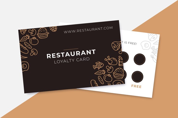 Gratis Vector hand getekend patroon restaurant klantenkaart