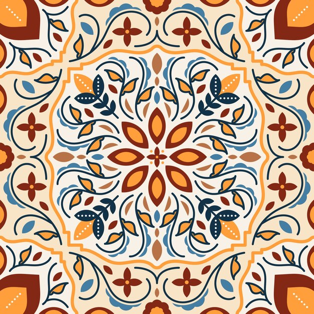 Hand getekend perzisch tapijt patroon