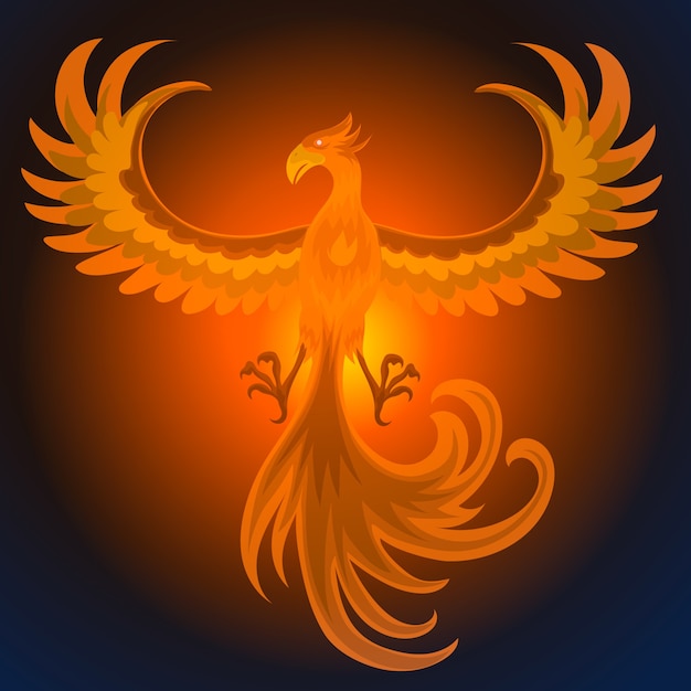 Gratis vector hand getekend phoenix concept