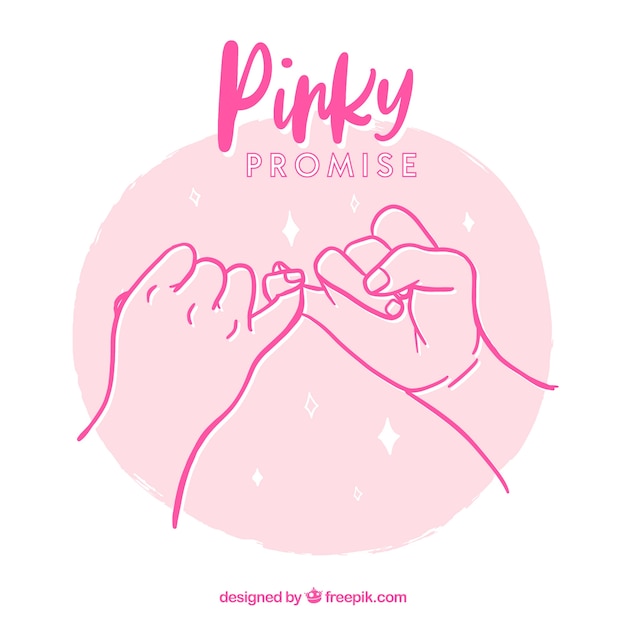 Gratis vector hand getekend pink beloof concept