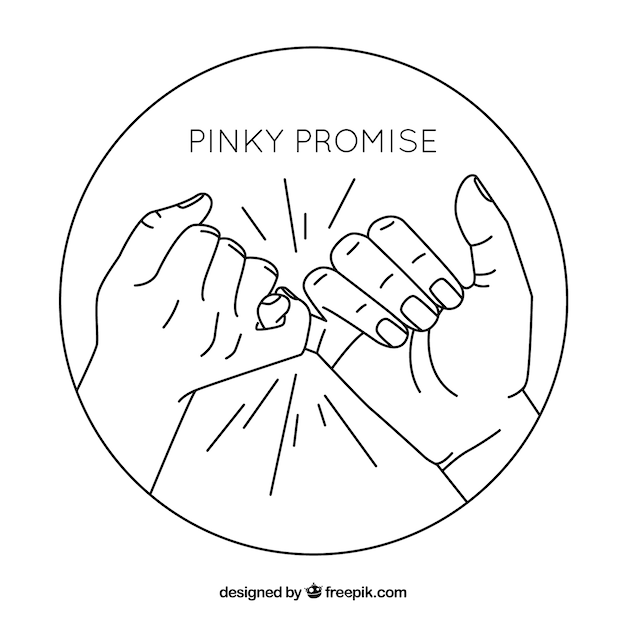 Hand getekend pink beloof concept